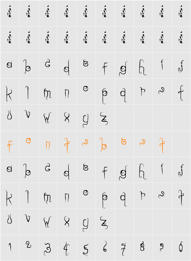 dilate. Character Map