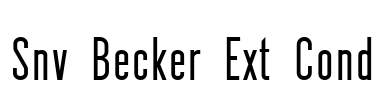 Snv Becker Ext Cond Font Image