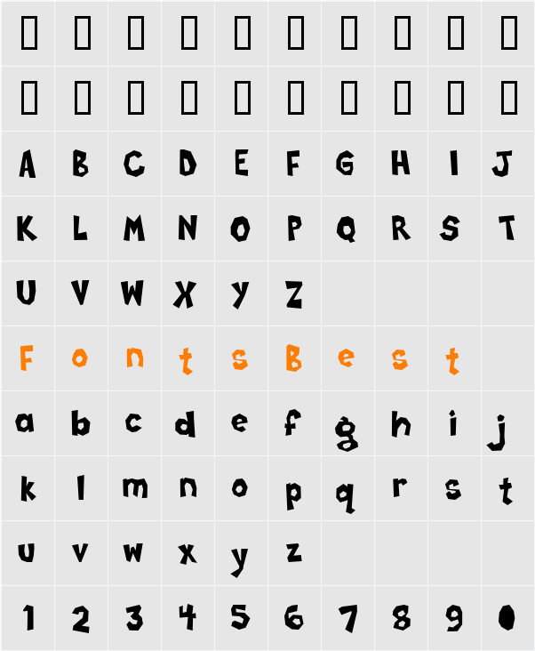 Poppycock Character Map