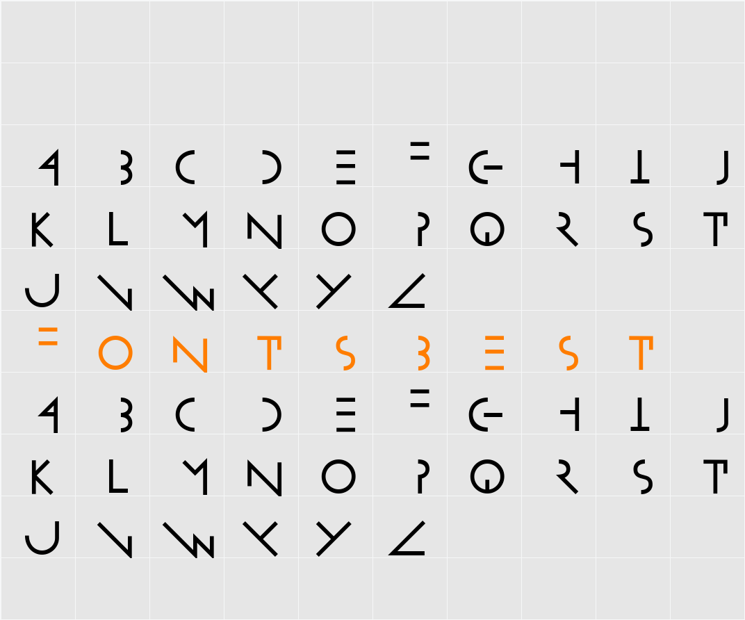 LinearusCentSix Character Map