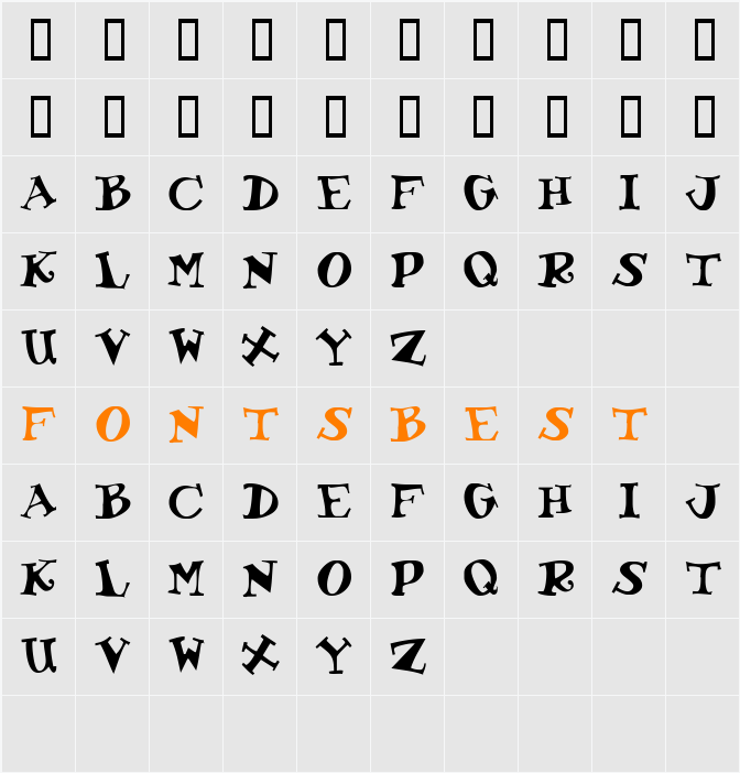KoolKapsDisplay Character Map
