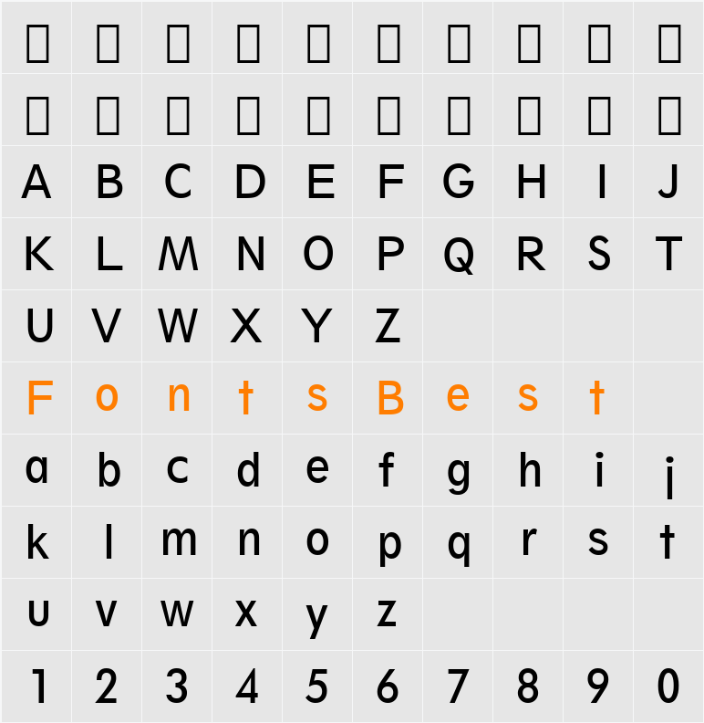 Geometr212 BkCn BT Character Map