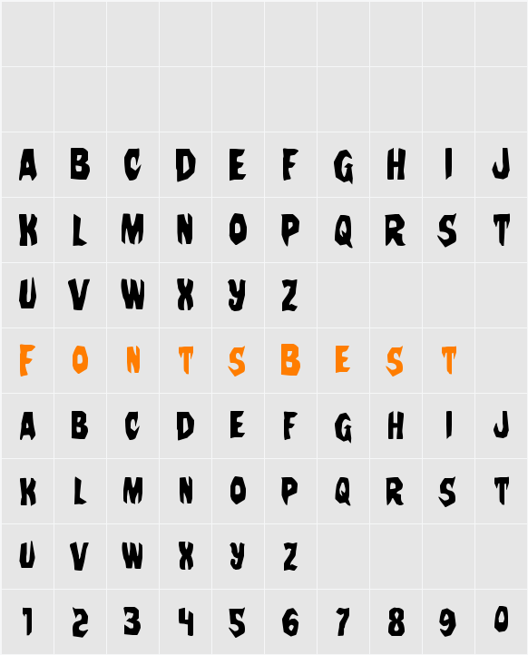 Nightchilde Condensed Character Map