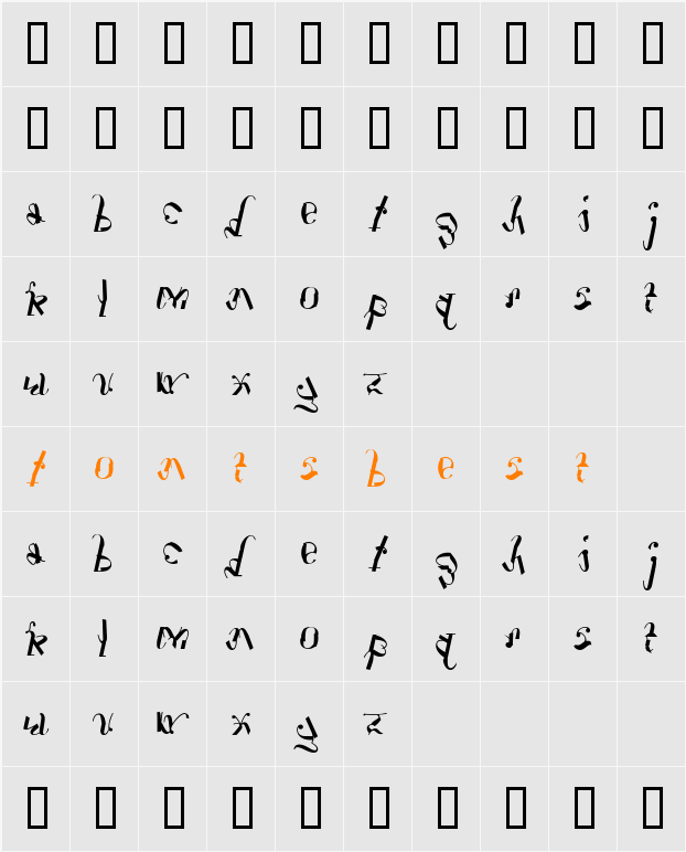 Tshtars Character Map