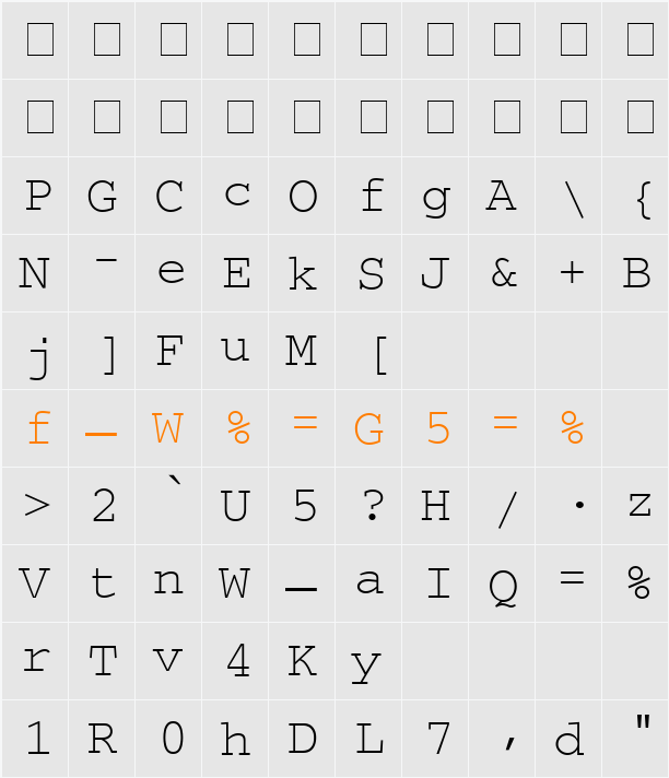 SecretCode Character Map