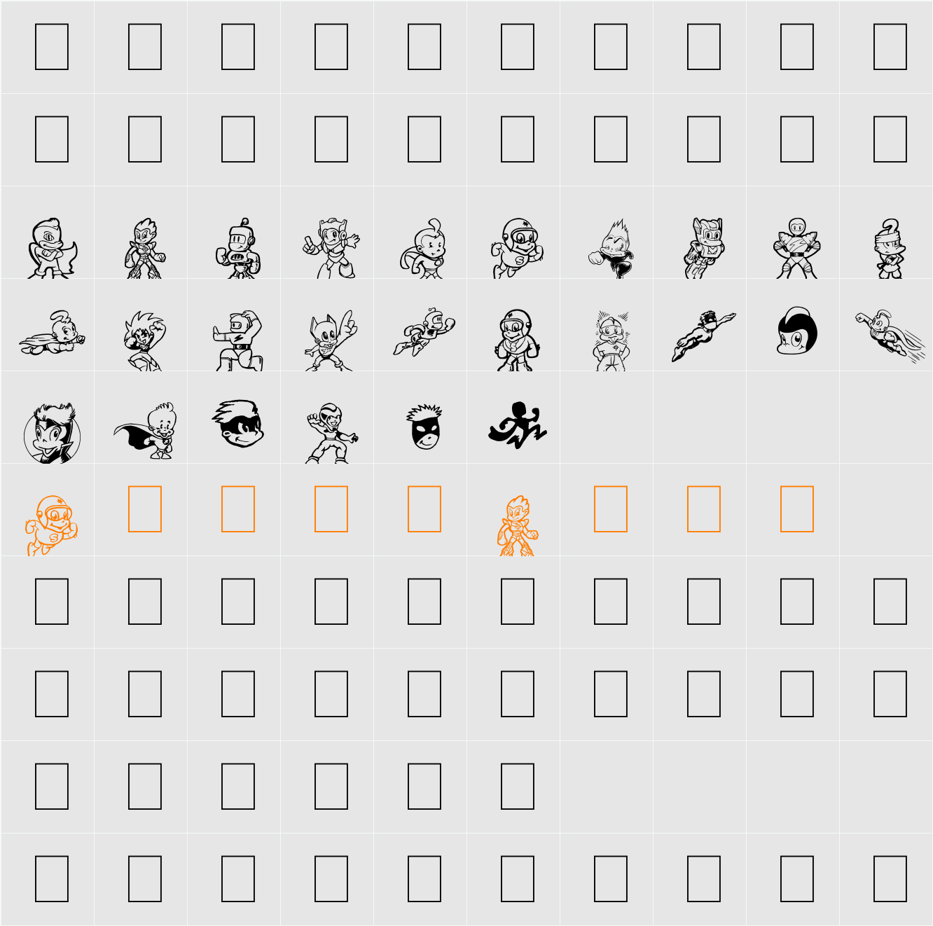 Tiny Heroes Character Map
