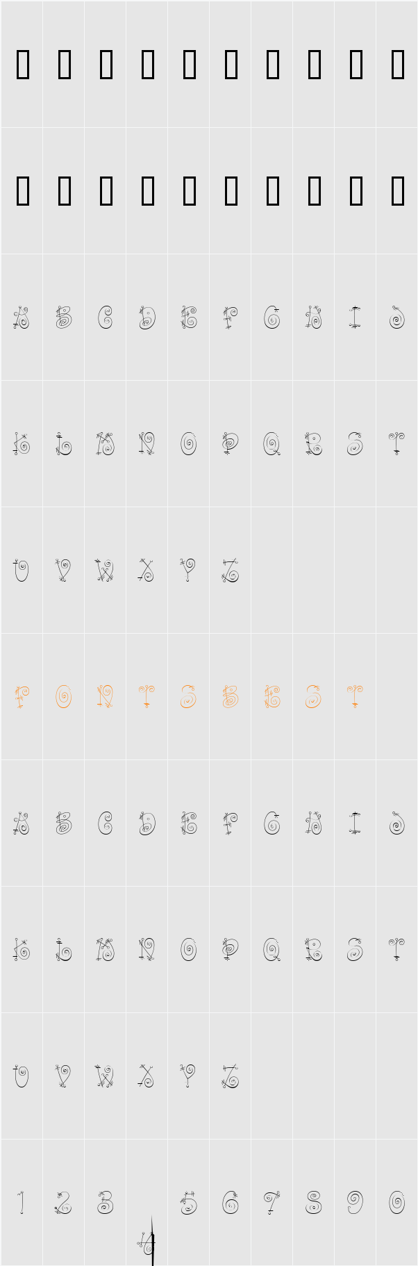 711-CAI978 Character Map