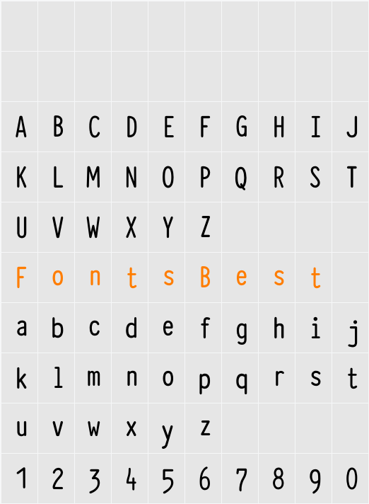 Typewriter_Condensed_Demi Character Map