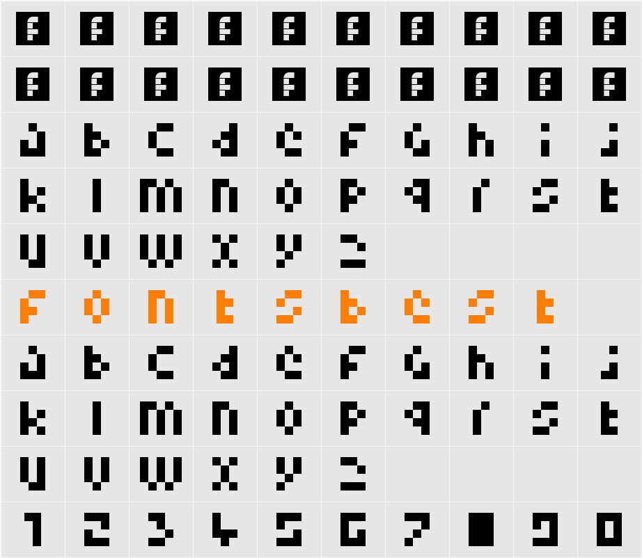 Pixelminimal Character Map