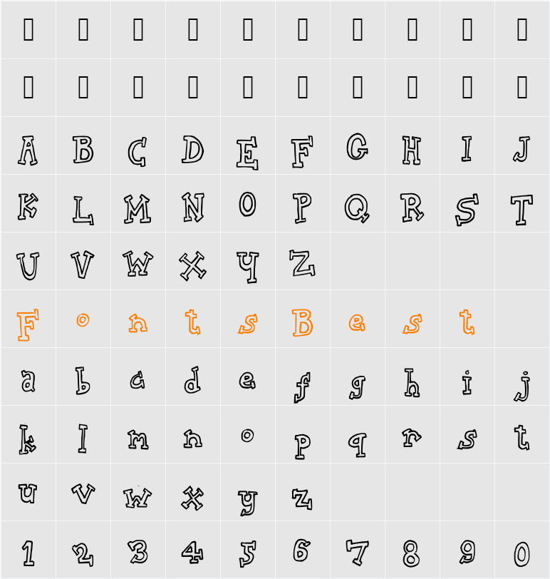 biscuit tin Character Map