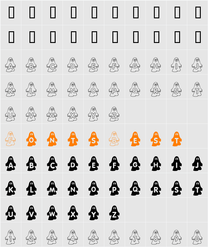 rmghost4 Character Map