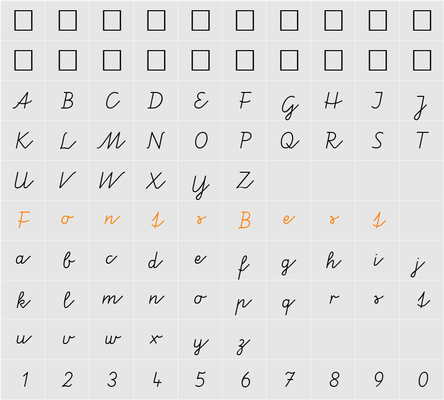 VA Pe DB Character Map