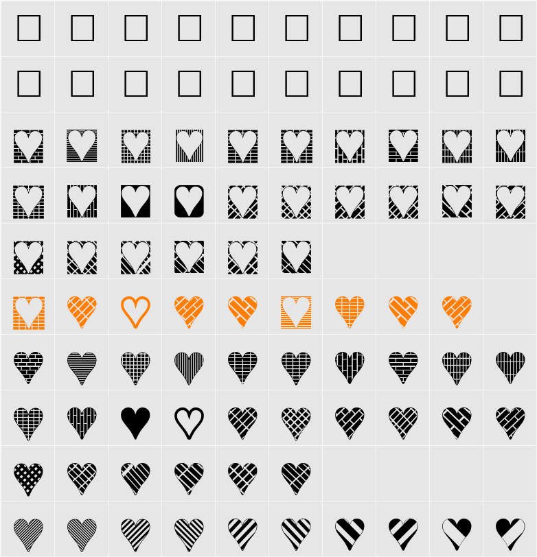Heart Things 3 Character Map