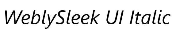 WeblySleek UI Italic