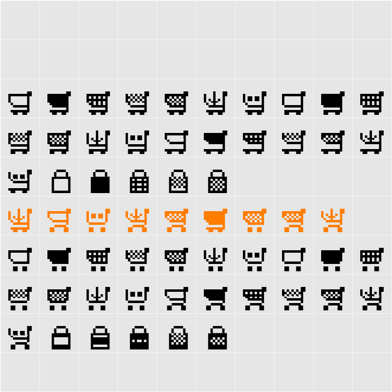 btd Cart-O-Grapher (bitmap) Character Map