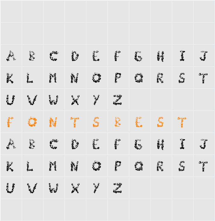 PopCornFont Character Map