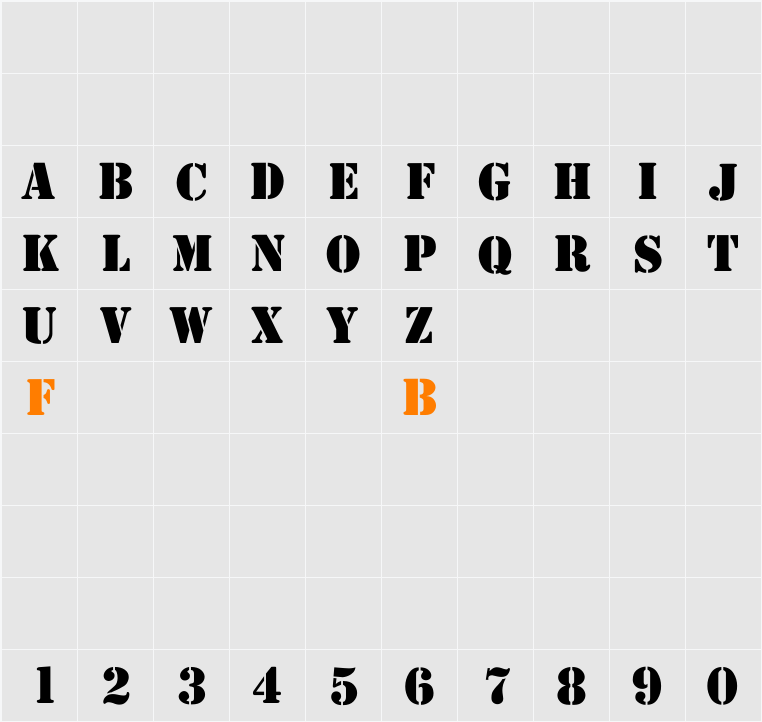 Stencil-Normal Character Map