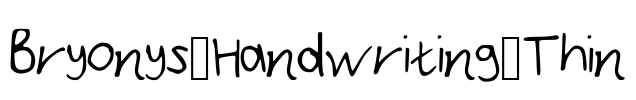 Bryonys_Handwriting_Thin Font Image