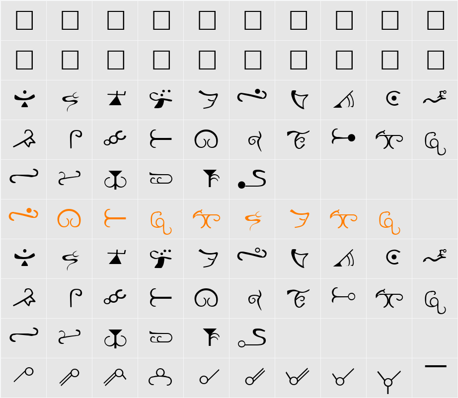 Espruar Character Map