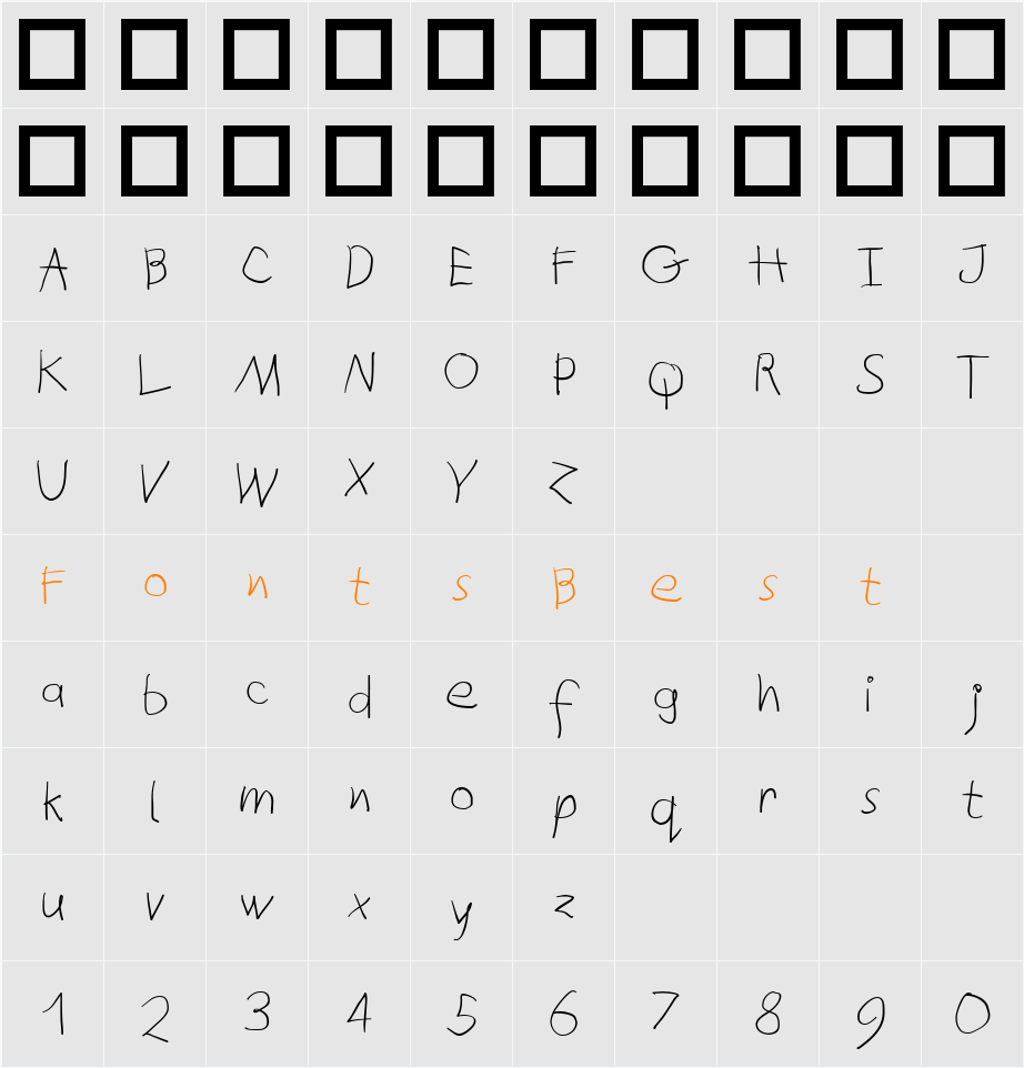 QuickTypes Character Map