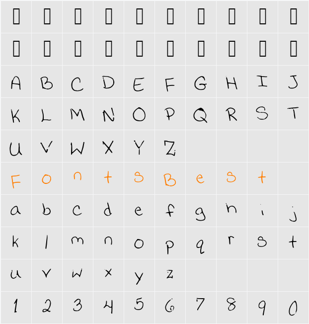 JessicaPrint Character Map