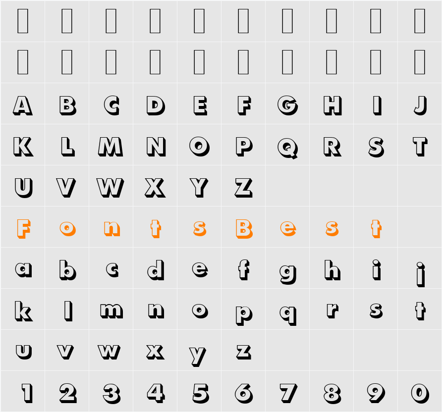 FunctionTwoShaded-Xbold Character Map