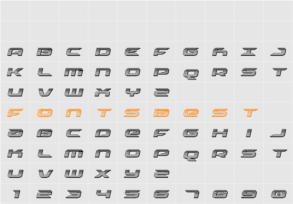 Drive Chrome Italic Character Map