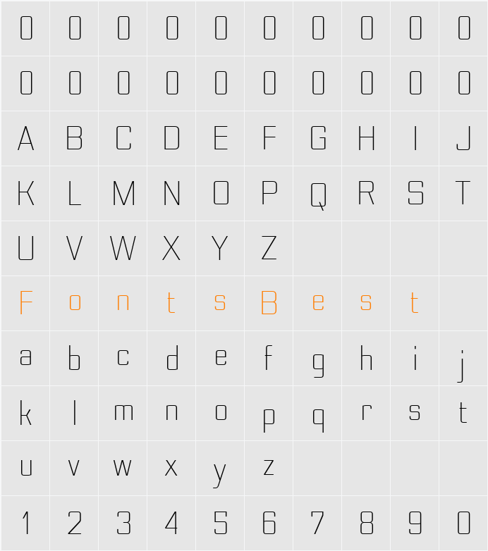 Nesobrite Sc Lt Character Map