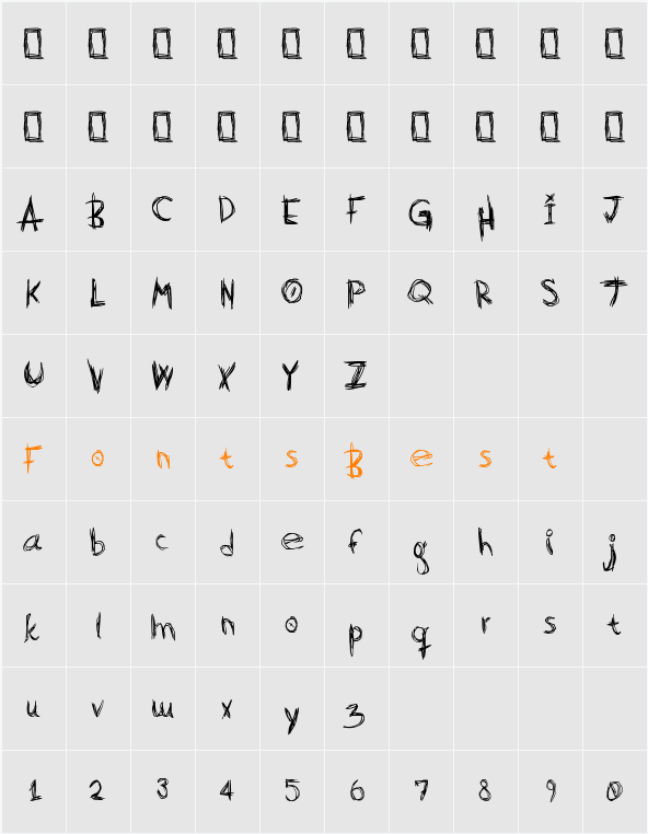 Scratch Basic Character Map