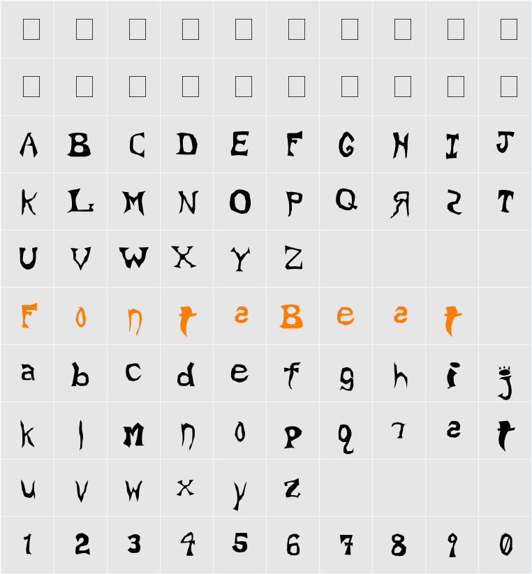 Xixtrec Character Map