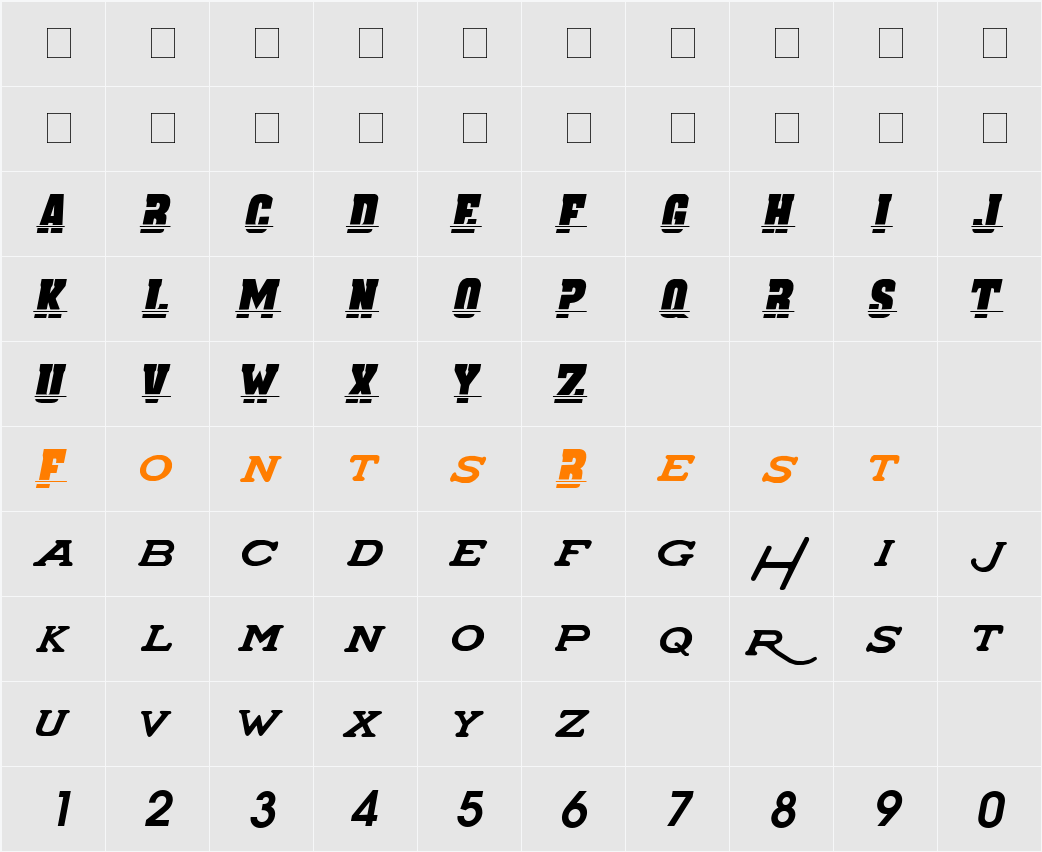 SUPER_CHARGERS Character Map