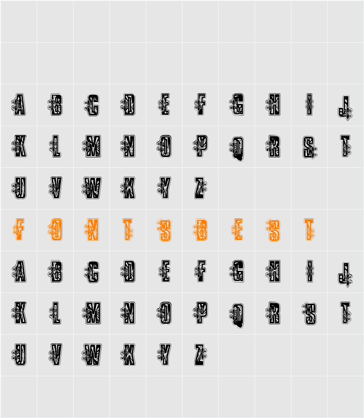 VTKS Low Rider Box Character Map