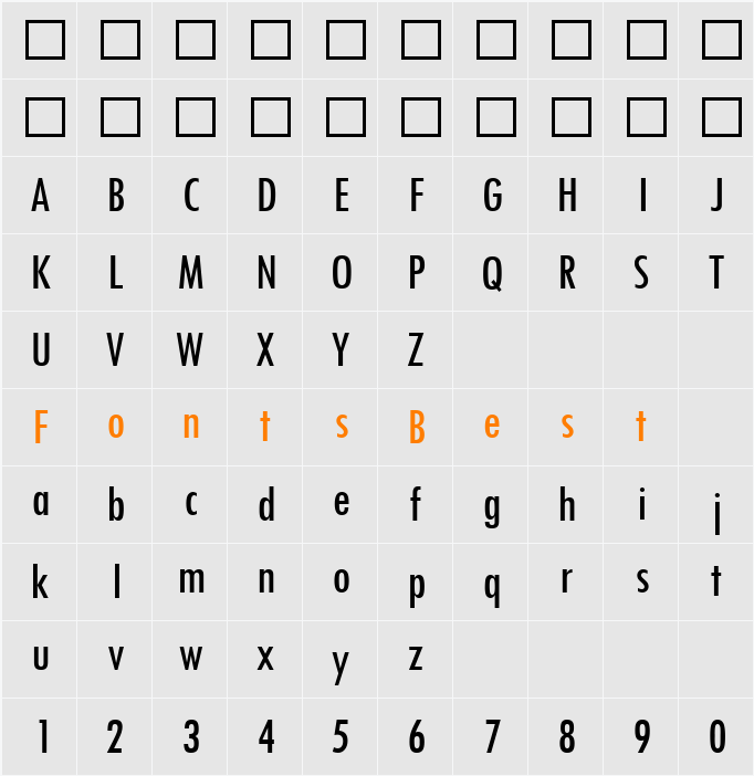 Tw Cen MT Condensed Character Map