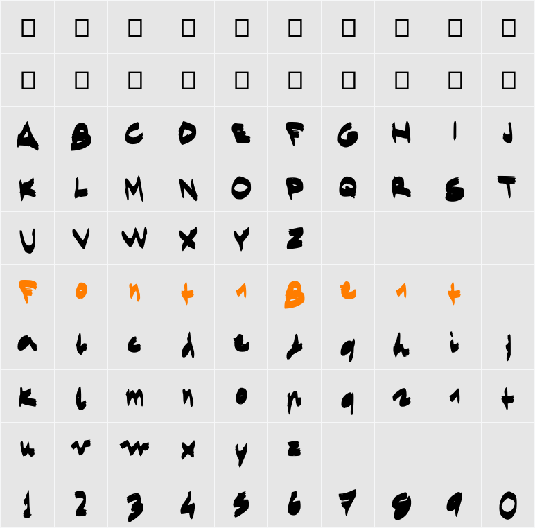 EgidoValMarkerFont Character Map