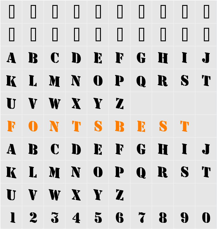 a_StamperDn Character Map