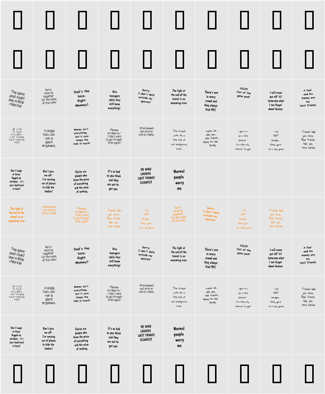 KR Peoplez Character Map