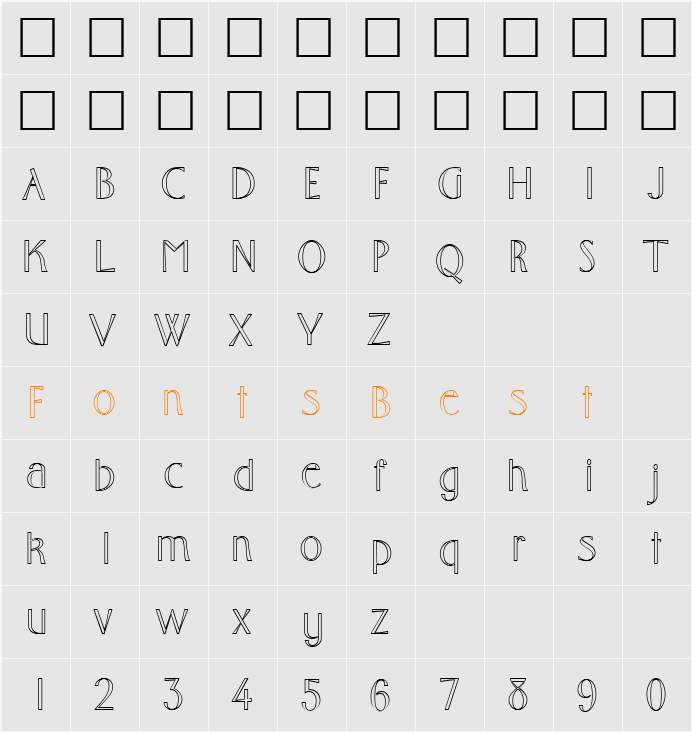 FZ BASIC 10 HOLLOW Character Map