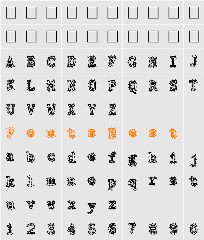 Zone23_NickMolloy Character Map