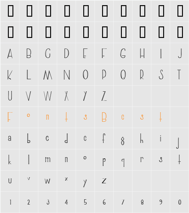 marginal hollow Character Map