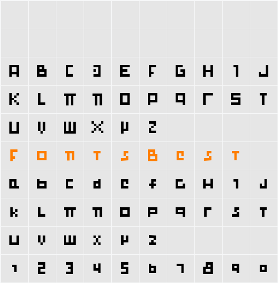 Pixelboy Character Map