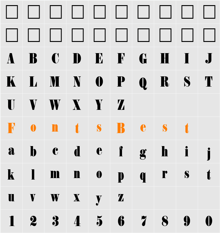 Heron DB Character Map