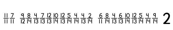 KG Traditional Fractions 2 Font Image
