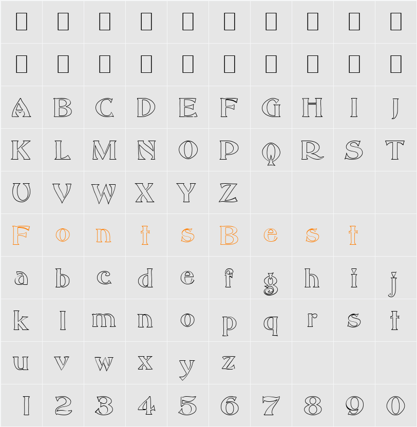 HannahBeckerOutline Character Map