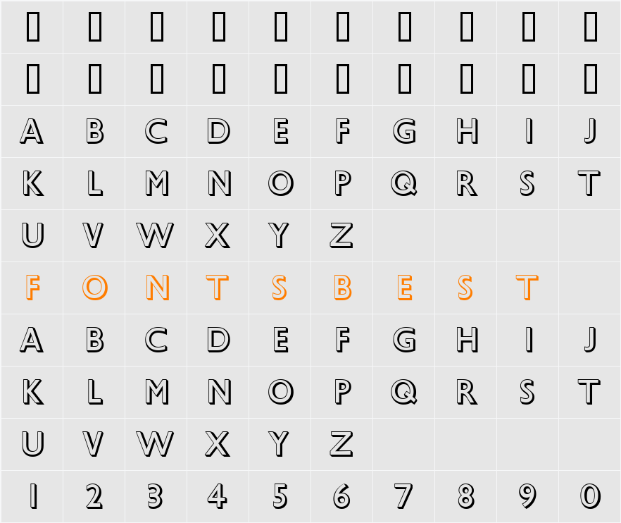 Gill Sans Shadowed Character Map