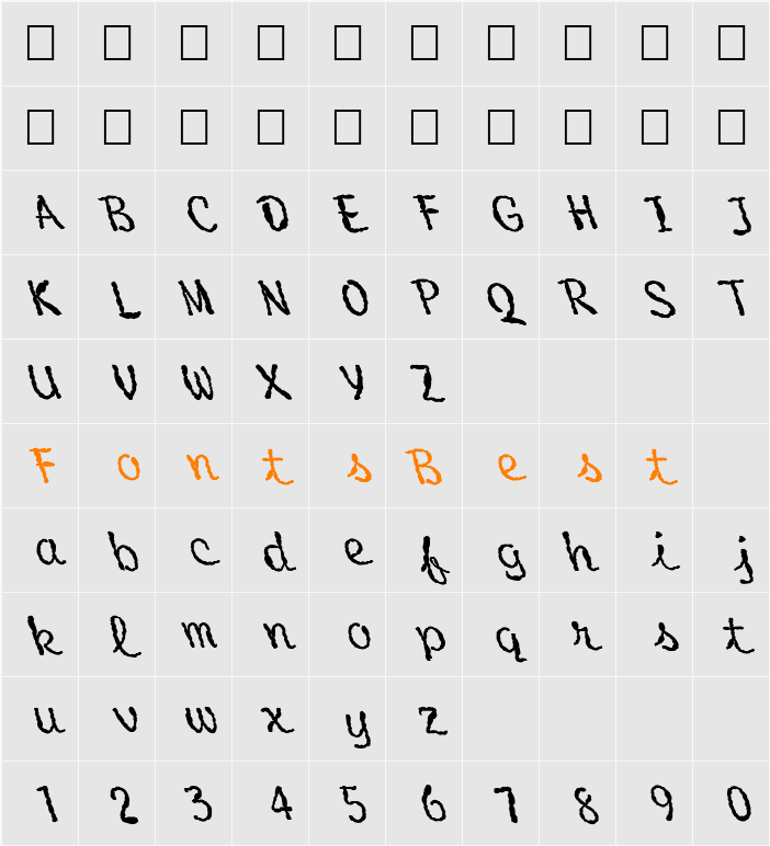 FZ HAND 20 MANGLED LEFTY Character Map