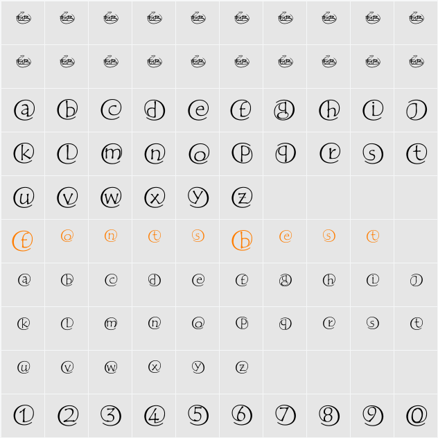 fab Chiocciole Character Map
