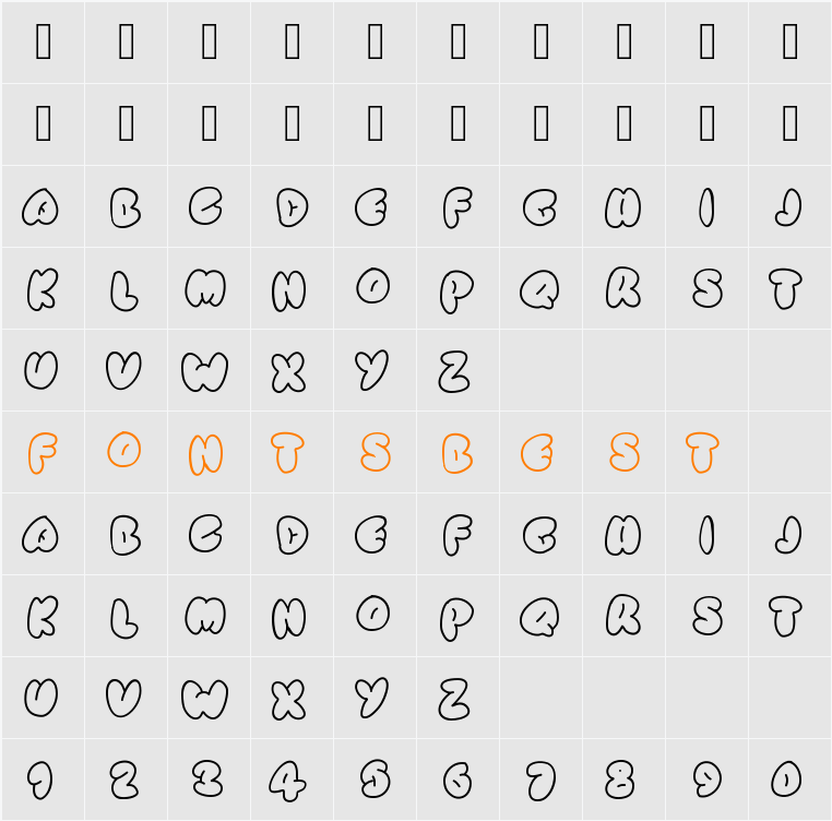 SimpleRounded Character Map