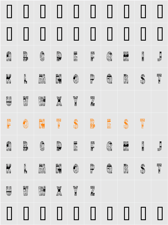 Brinetext Pattern Character Map