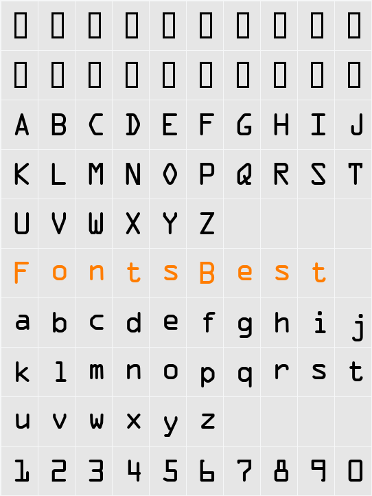 OcrA Character Map