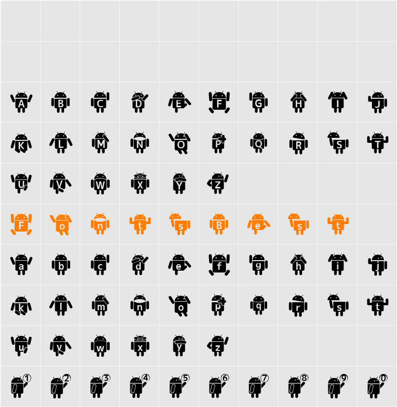 Droid Robot Character Map